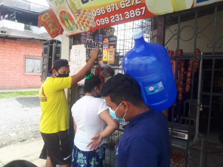 Baja presión de agua por desbordamiento del río Calope