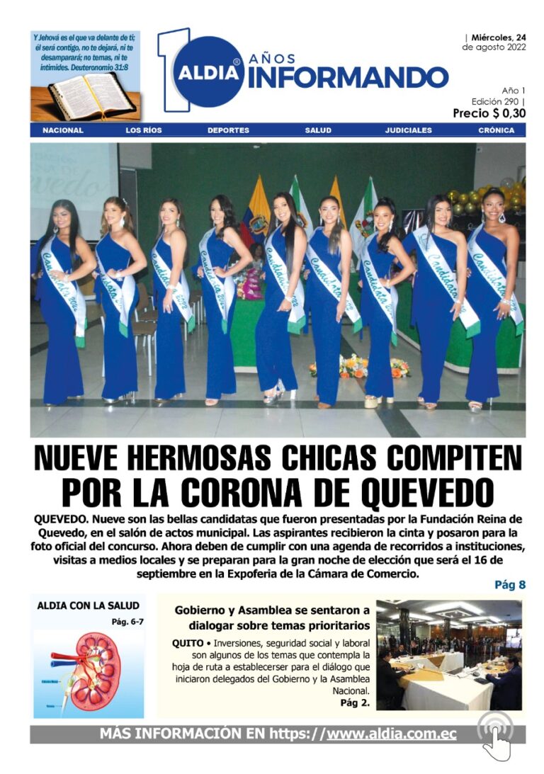 Edición 24 de agosto de 2022- Nueve hermosas chicas compiten por la corona Reina de Quevedo