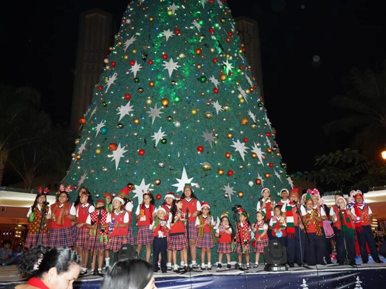 Babahoyo abre paso a la Navidad con el encendido del Árbol en el parque central