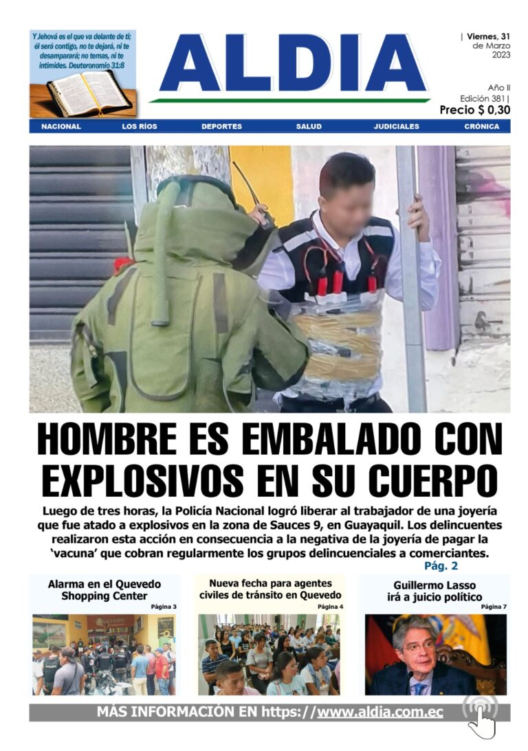 Edición del 31 de marzo del 2023: Hombre es embalado con explosivos en su cuerpo