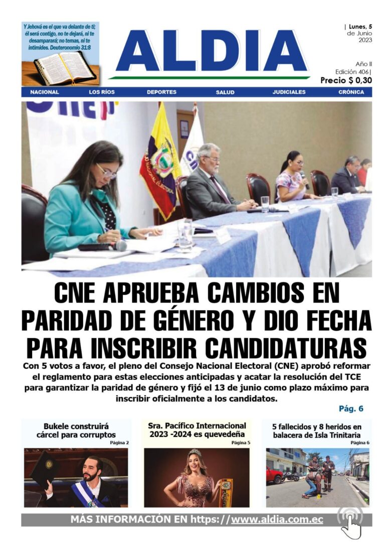 Edición del 5 de junio del 2023: CNE aprueba cambios en paridad de género y da fecha para inscripciones