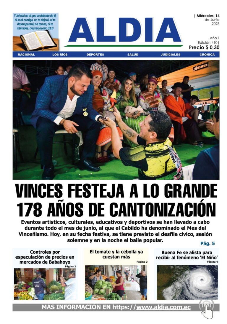 Edición del 14 de junio del 2023: Vinces festeja a lo grande 178 años de cantonización