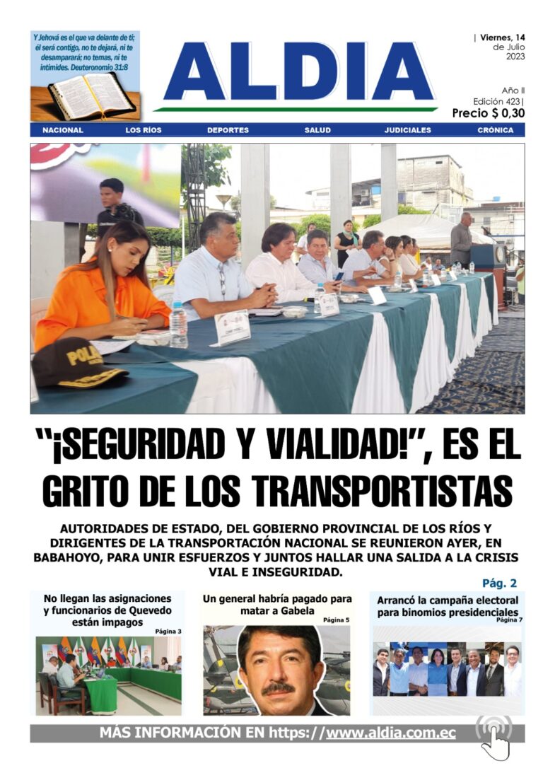 Edición 14 de julio 2023, prefectura de Los Ríos pide concesión al gobierno