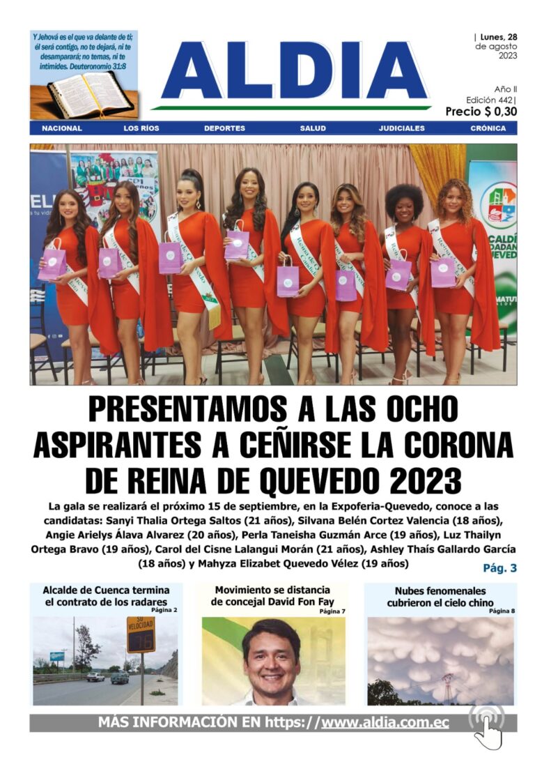 Edición 28 de agosto 2023, Quevedo presentó a sus bellas candidatas 2023