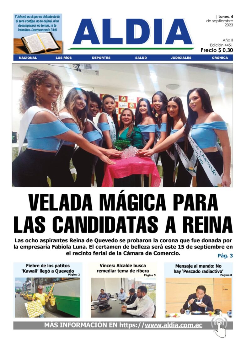 Edición 4 de septiembre 2023, Candidatas a reina de Quevedo se probaron la corona