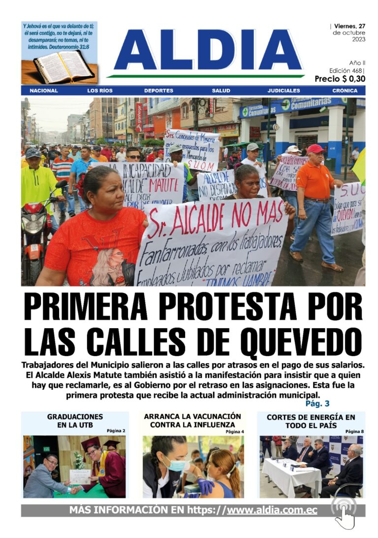 Edición 27 de octubre 2023, Protesta contra el GAD de Quevedo