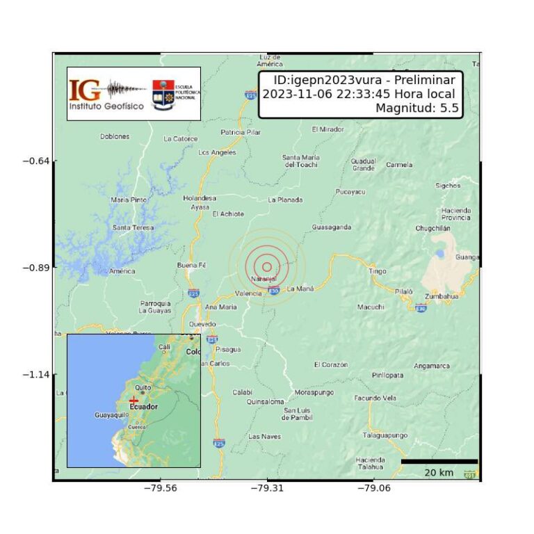 Temblor de 5.5 entre Valencia y La Maná generó pánico