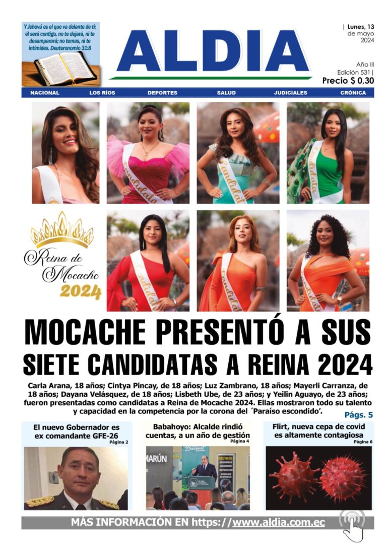 Edición 13 de mayo 2024, Mocache elegirá su reina por los 38 años