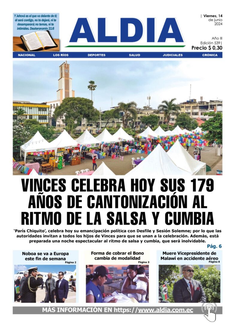 Vinces celebra 179 años de cantonización