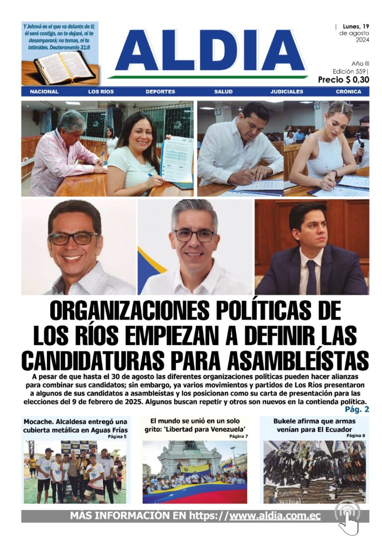 Edición 19 de agosto 2024, Los candidatos asambleístas son los mismos que van a participar