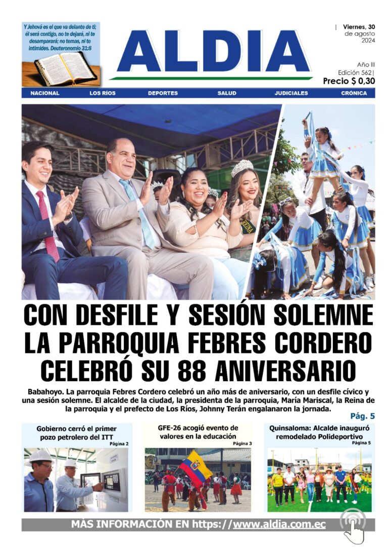 Edición 30 de agosto 2024, Febres Cordero de aniversio 88 años