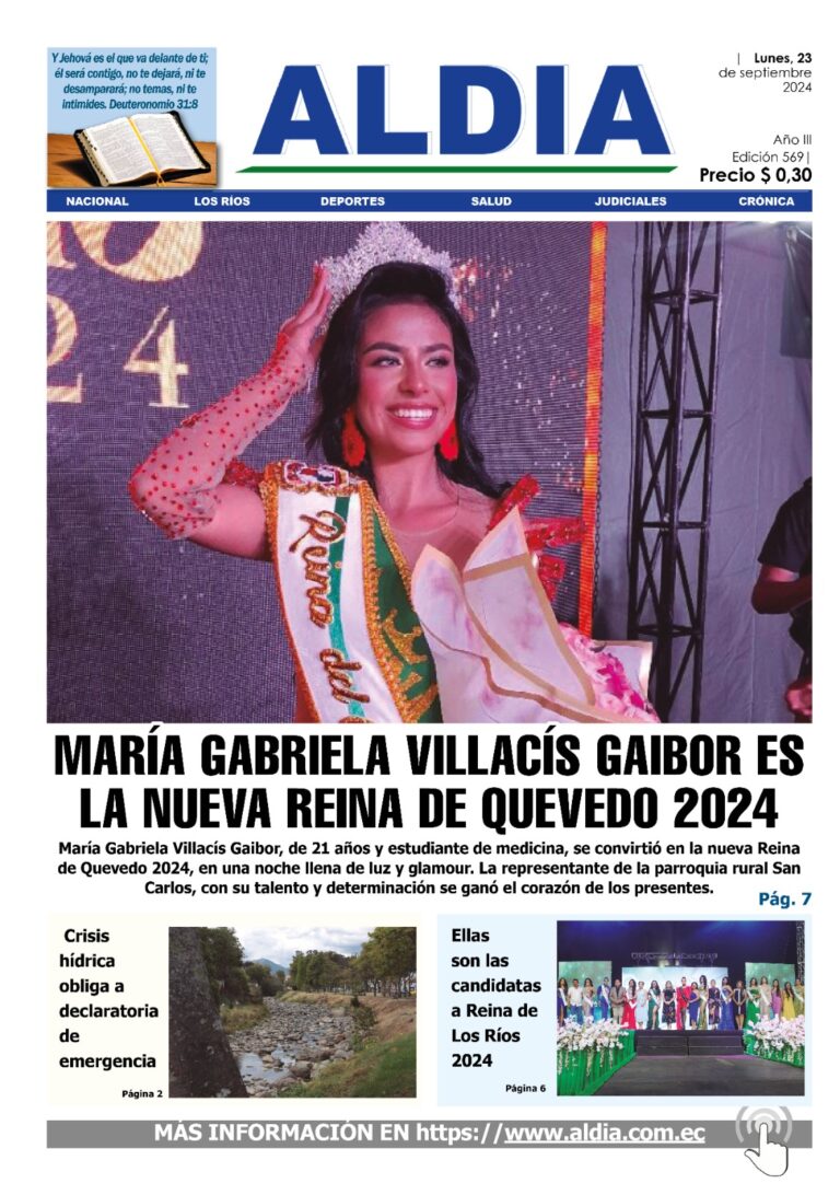 Edición  23 de septiembre 2024, María Gabriela Villacías es la reina de Quevedo