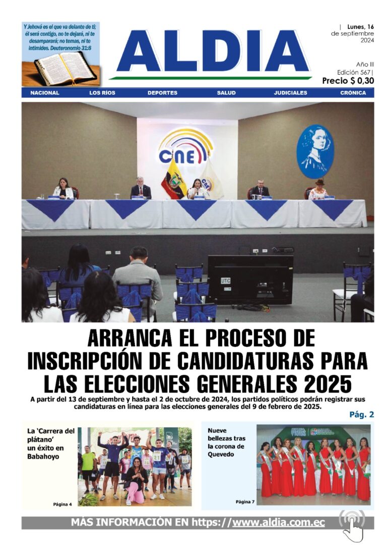 Edición 16 de septiembre 2024, CNE recibe inscripciones de candidatos asambleístas