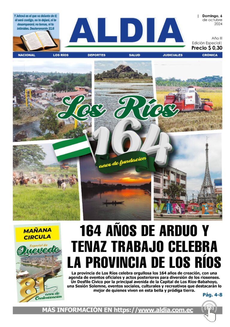 Edición 6 de otubre 2024, Los Ríos 164 años