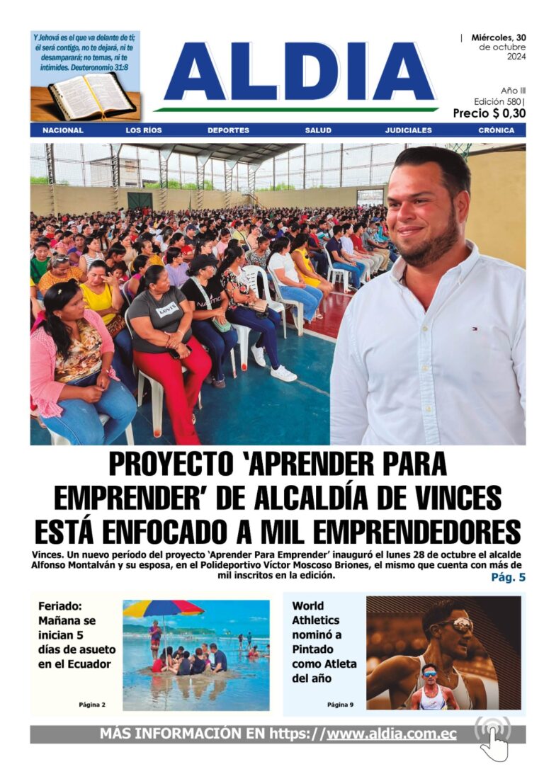 Edición 30 de ocrubre 2024, Vinces ejecuta proyecto para mil emprendedores