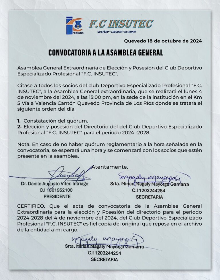 CLUB DEPORTIVO ESPECIALIZADO F.C INSUTEC